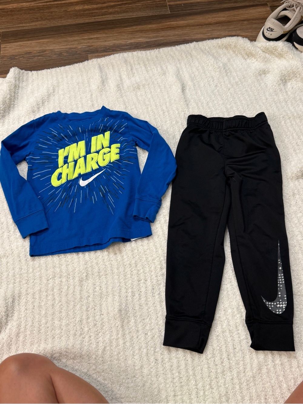 Nike Boys' Blue "I'm In Charge" Sweatshirt & Black Joggers Set